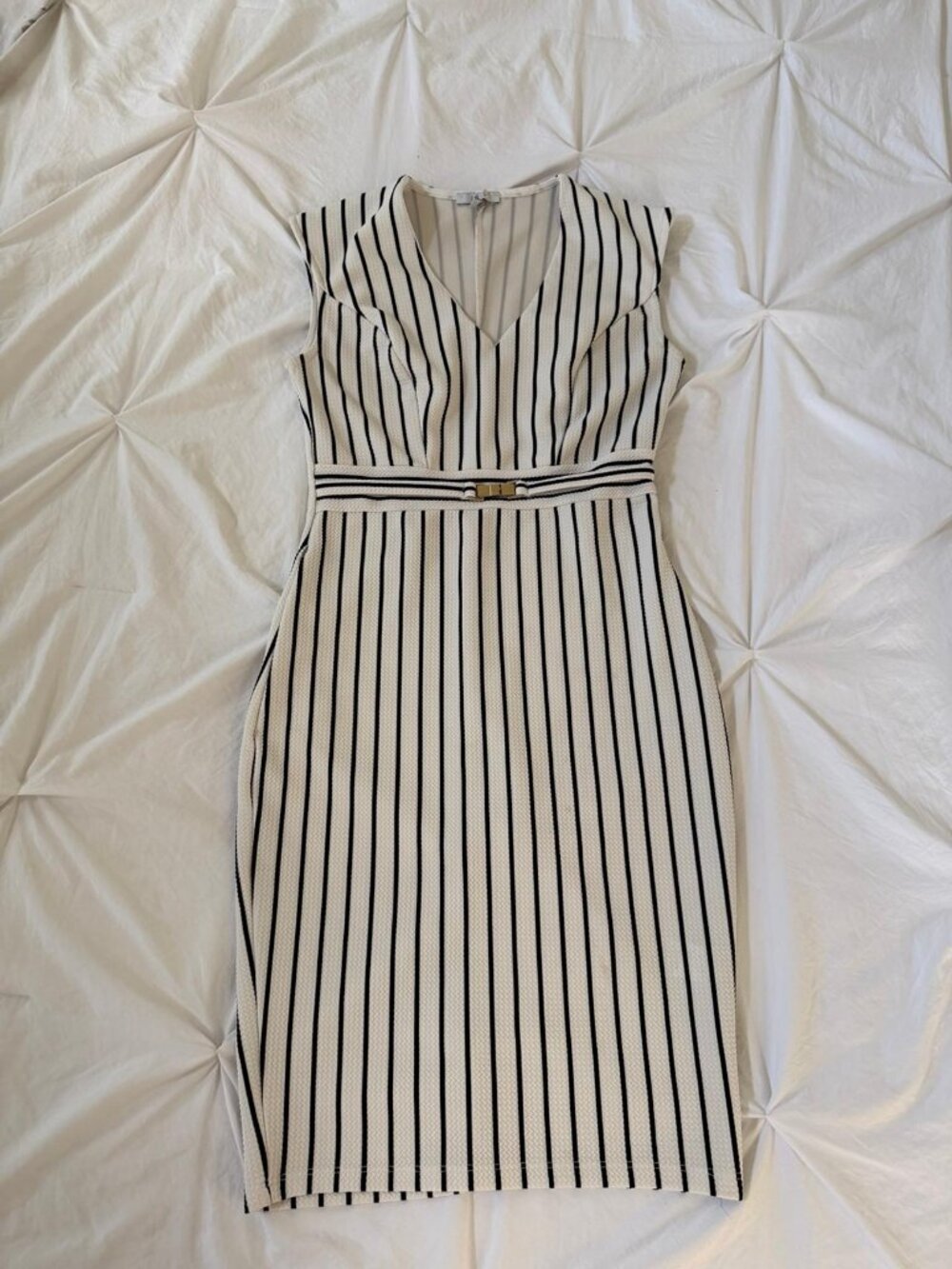 Women_s Black and White Striped Knee